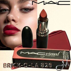 MAC-ximal Sleek Satin Lipstick ~ BRICK-O-LA 826 (Red Sienna) 8.5g NIB